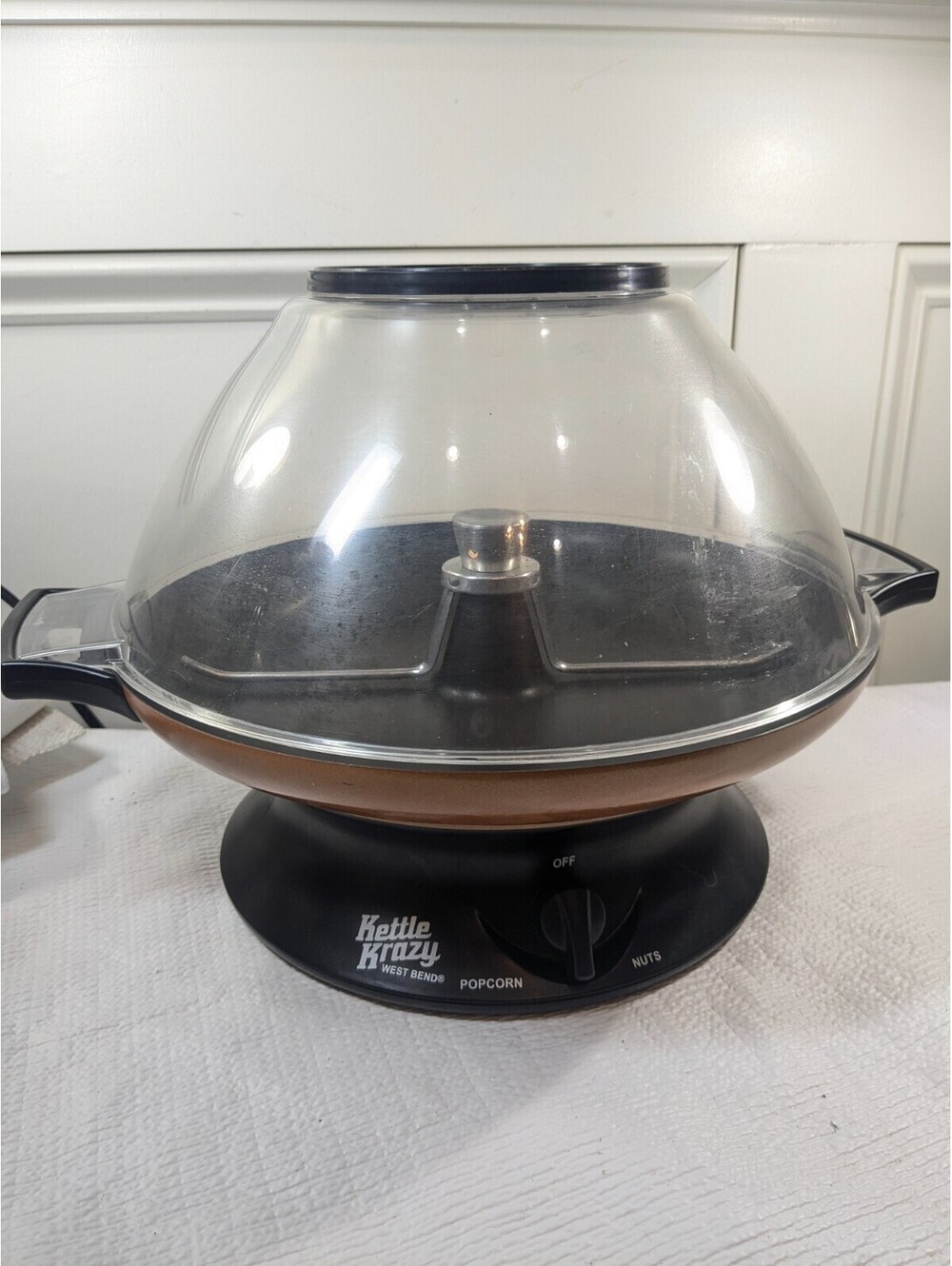 Vintage West Bend Kettle Krazy Popcorn Popper & Nut Roaster electric 82386 WORKS